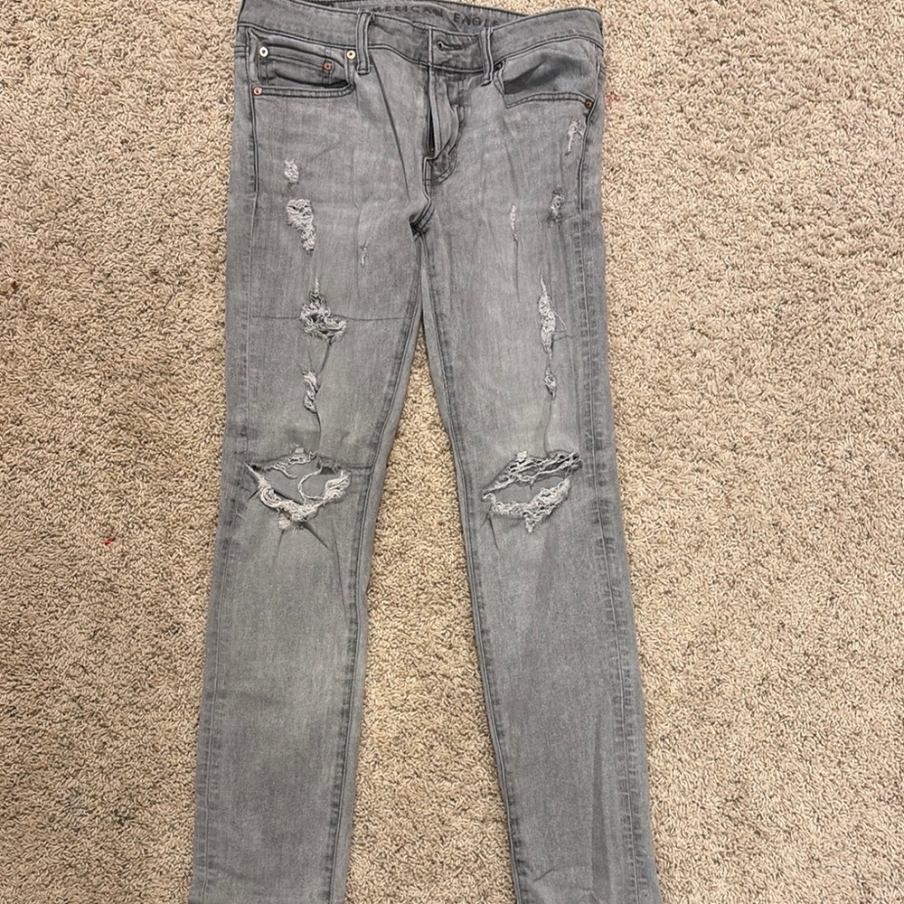Levi's Ripped Gray Denim Jeans
